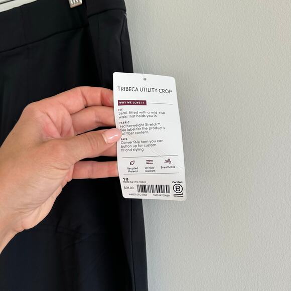 Athleta Tribeca Utility Crop Pant Black 10 NWT - Picture 5 of 12